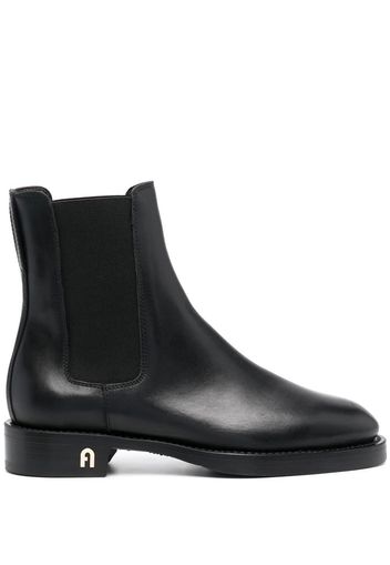 Furla leather ankle boots - Schwarz