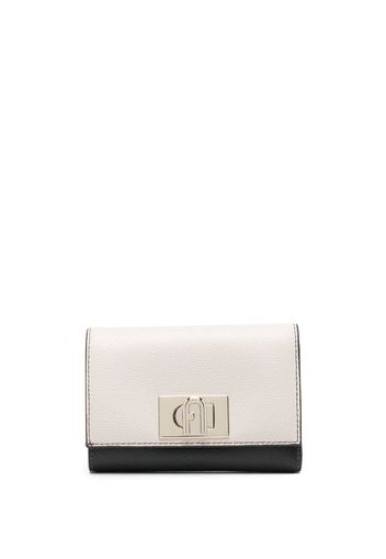 Furla leather logo-plaque wallet - Nude