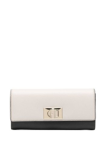 Furla logo-buckle two-tone wallet - Schwarz