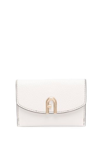 Furla grained-leather logo-plaque purse - Nude