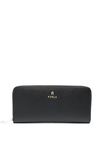 Furla logo-lettering leather wallet - Schwarz