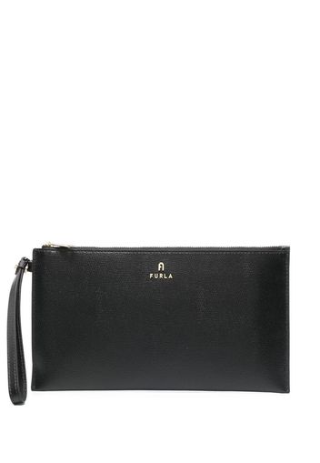 Furla logo-plaque clutch bag - Schwarz