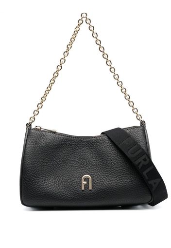 Furla embossed logo leather cross body bag - Schwarz