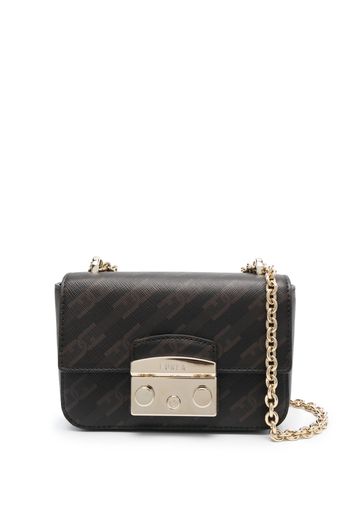 Furla mini Metropolis logo-print crossbody bag - Braun