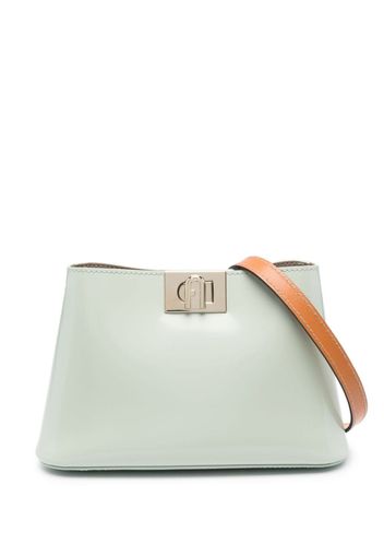 Furla Fleur patent-leather shoulder bag - Blau