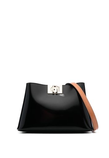 Furla Fleur patent-leather shoulder bag - Schwarz