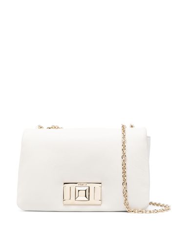 Furla debossed-logo leater crossbody bag - Weiß