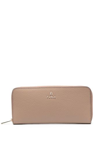 Furla logo-lettering leather wallet - Nude