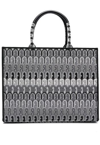 Furla all-over logo jacquard tote bag - Grau