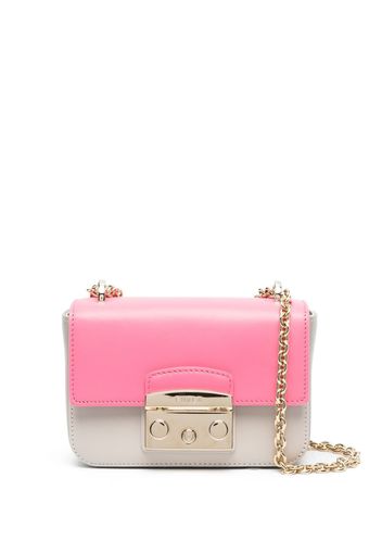 Furla two-tone leather shoulder bag - Grau