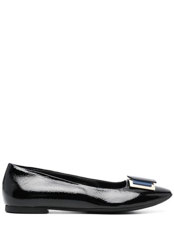 Furla decorative-buckle leather ballerina shoes - Schwarz