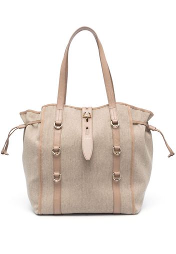 Furla logo-stamp tote bag - Nude