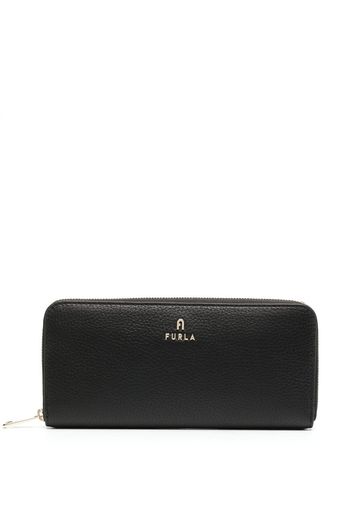 Furla logo-plaque leather wallet - Schwarz