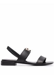 Furla square-toe leather sandals - Schwarz