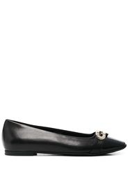 Furla Ballerinas mit Logo-Schild - Schwarz