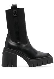 Furla ridged 95mm block-heel boots - Schwarz