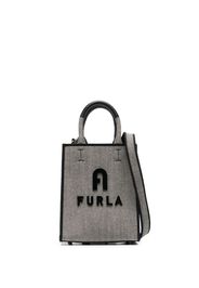 Furla logo-motif canvas tote - Grau