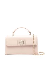 Furla logo-buckle leather tote bag - Nude