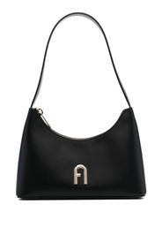 Furla logo-plaque leather shoulder bag - Schwarz