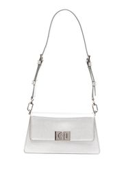 Furla metallic-finish leather shoulder bag - Silber