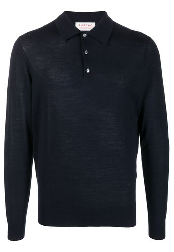 FURSAC long-sleeved wool polo shirt - Blau