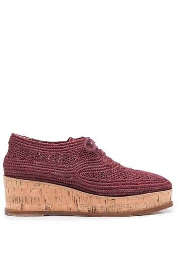 Gabriela Hearst x Clergerie Louis woven platforms - Rot