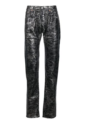 GALLERY DEPT. abstract-print metallic straight-leg jeans - Schwarz
