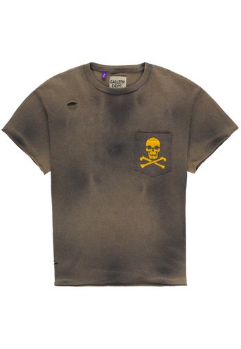 GALLERY DEPT. skull and crossbones-print distressed T-shirt - Schwarz