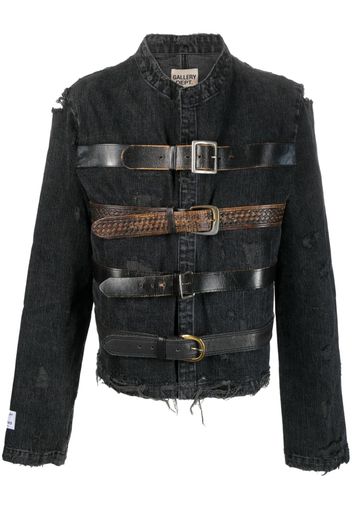 GALLERY DEPT. Rod belted distressed denim jacket - Schwarz