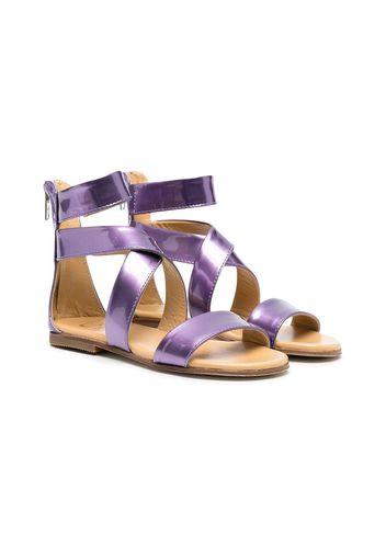 Gallucci Kids Riemensandalen im Metallic-Look - Violett