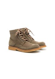 Gallucci Kids lace-up suede brogue boots - Braun