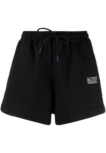 GANNI Shorts mit Logo-Stickerei - Schwarz