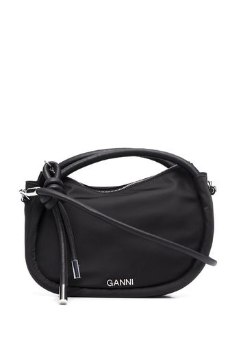 GANNI curved logo-letter tote bag - Schwarz