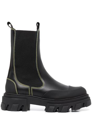 GANNI Calf Leather Boot - Schwarz
