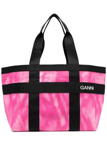 GANNI tie dye-print tote bag - Rosa