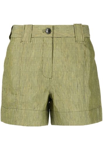 GANNI checked tailored shorts - Gelb