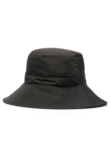 GANNI logo-patch bucket hat - Schwarz