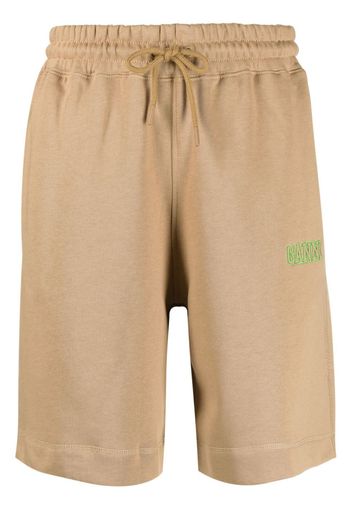 GANNI logo-embroidered track shorts - Braun