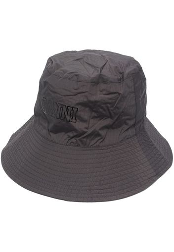 GANNI logo-print bucket hat - Schwarz