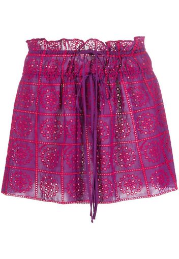 GANNI broderie anglaise organic cotton miniskirt - Rosa