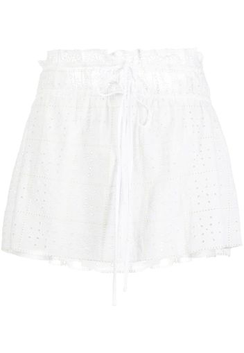 GANNI broderie anglaise organic cotton miniskirt - Weiß