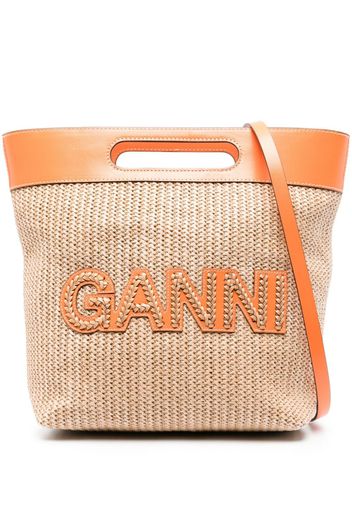 GANNI small Kraft tote bag - Orange