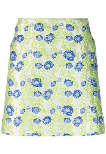 GANNI patterned-jacquard mini skirt - Grau