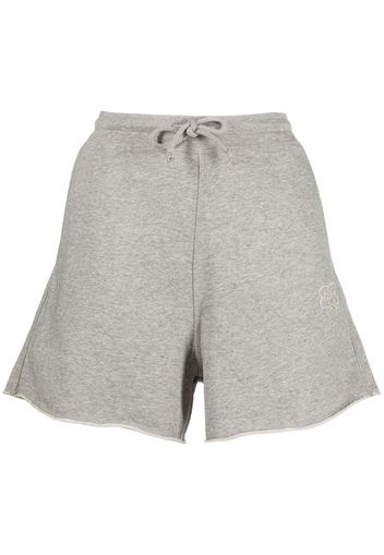 GANNI embroidered-logo drawstring shorts - Grau