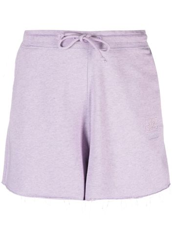 GANNI drawstring-waist organic-cotton shorts - Violett