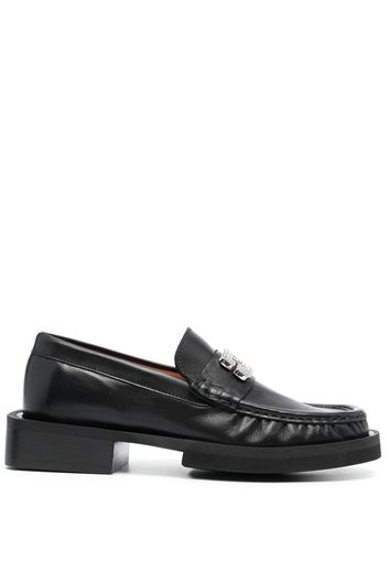 GANNI 30mm logo-plaque loafers - Schwarz