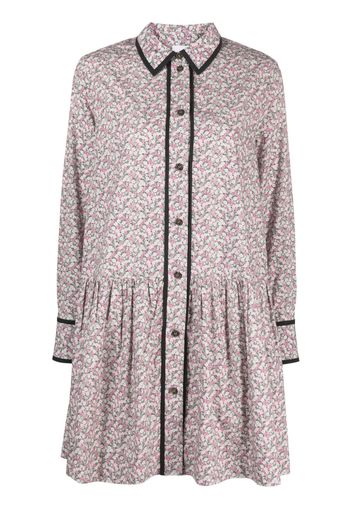 GANNI floral-print organic cotton minidress - Rosa