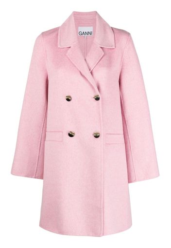 GANNI notched-lapels double-breasted coat - Rosa