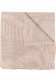 GANNI ribbed-knit wool-blend scarf - Nude