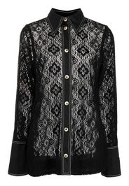 GANNI lace long-sleeve shirt - Schwarz